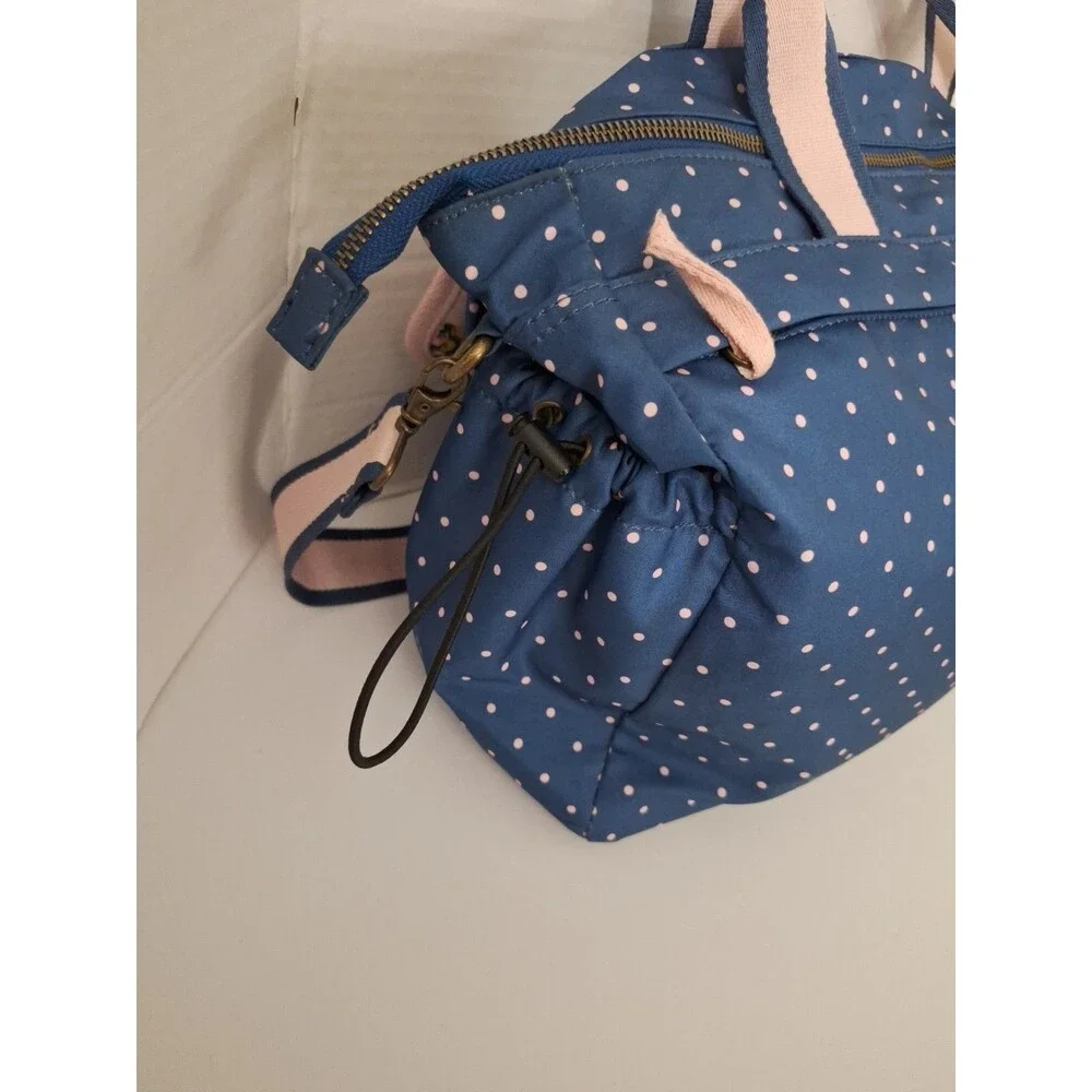 Matilda Jane The Essentials Diaper Bag Tote Navy Pink Polka Dot Travel Baby
